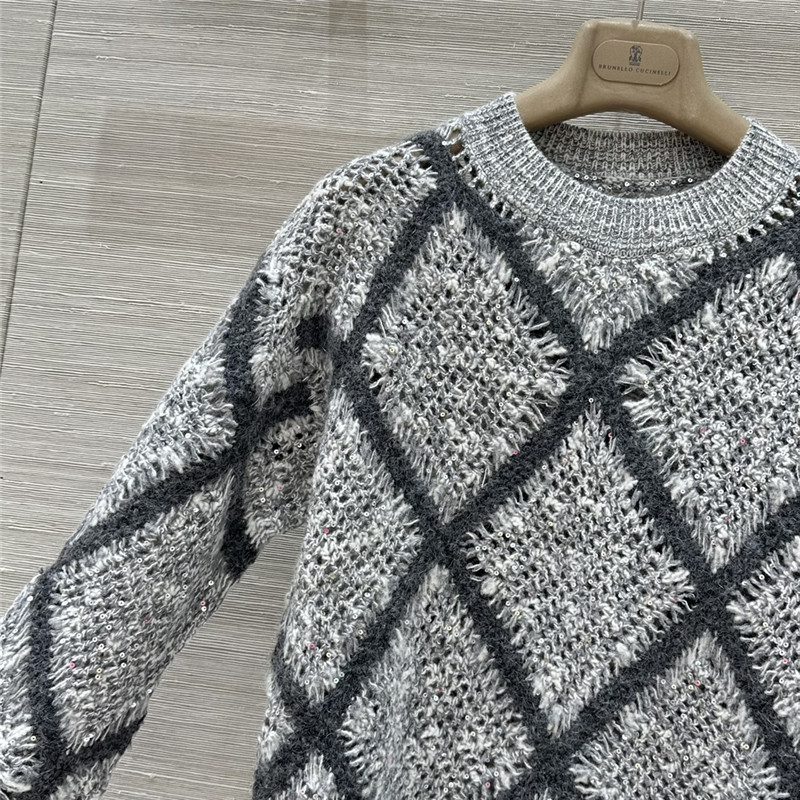 bc crochet D1am0nd sweater grey