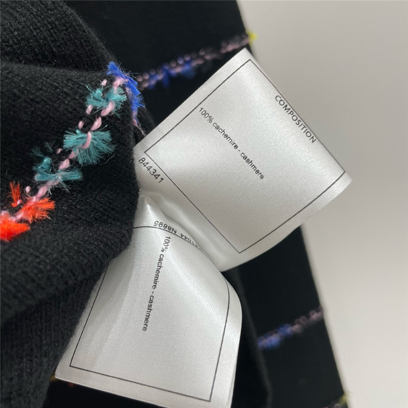 Ch**el striped intarsia cashmere sweater in black