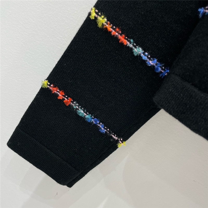 Ch**el striped intarsia cashmere sweater in black