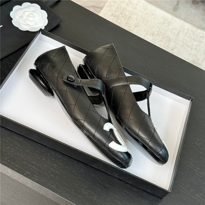 Ch**el mary janes t-strap loafers black