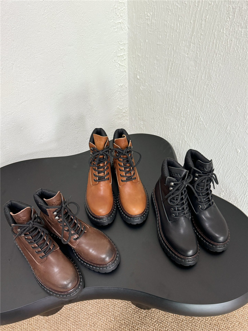 Pra*a brown leather work boots