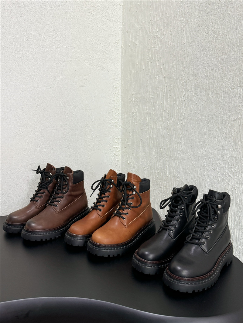 Pra*a brown leather work boots