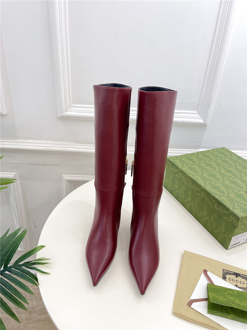 Gvc*1 signoria burgundy leather knee-high boots