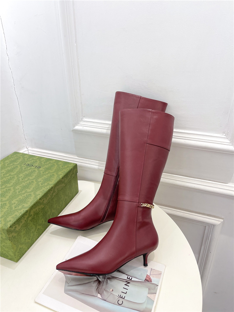 Gvc*1 signoria burgundy leather knee-high boots