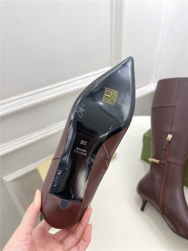 Gvc*1 signoria brown leather knee-high boots