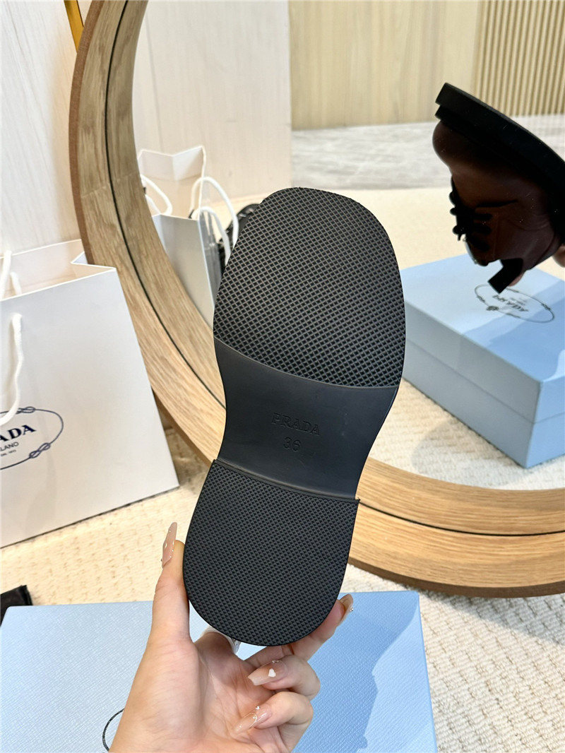 Pra*a suede leather triangle logo loafers sale