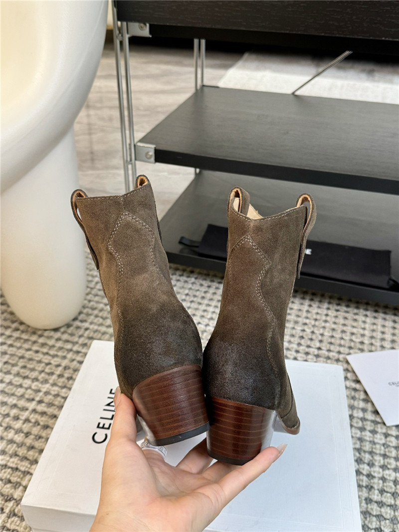 Ce1i*e western embroidered suede ankle boots