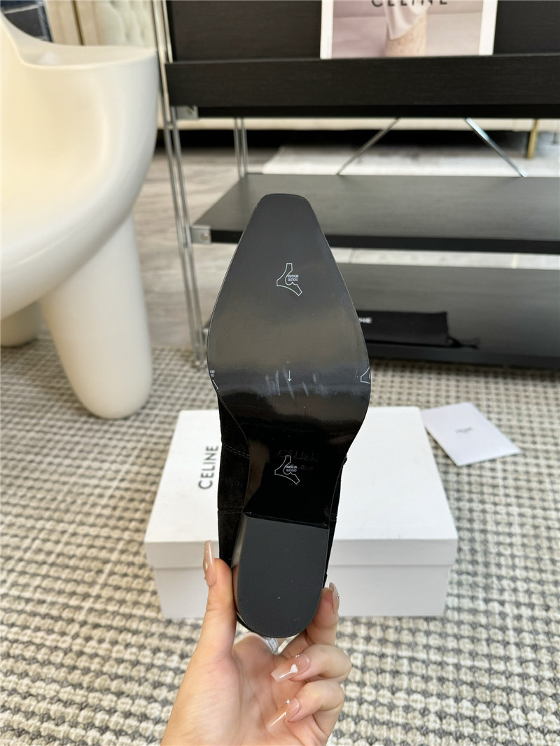 Ce1i*e black western embroidered suede boots