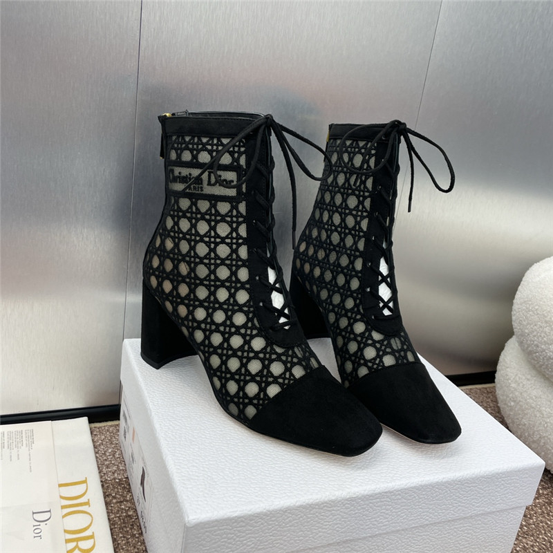 D10r naughtily d black mesh ankle boots