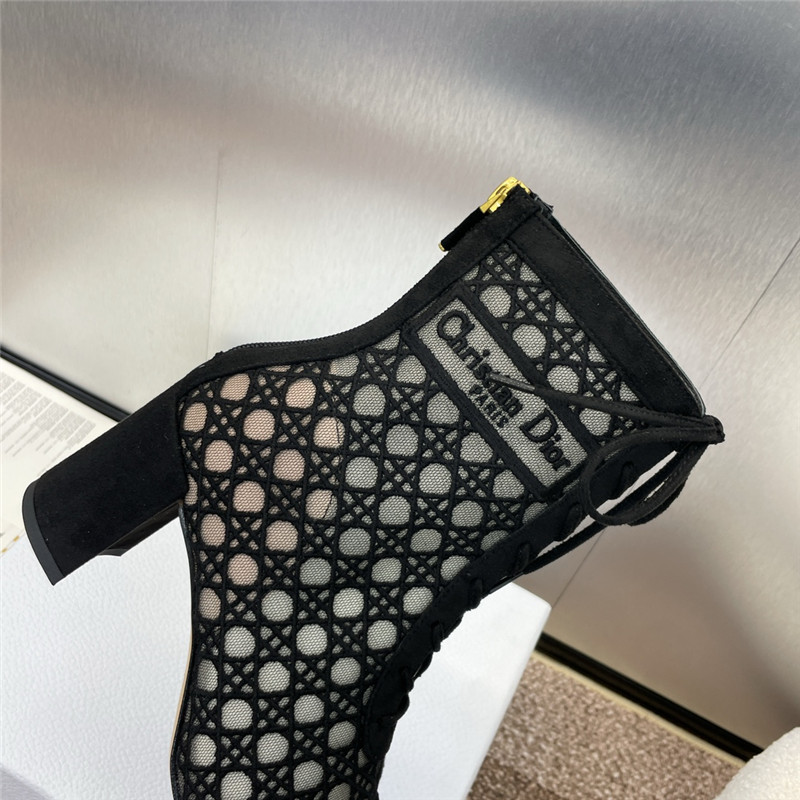 D10r naughtily d black mesh ankle boots