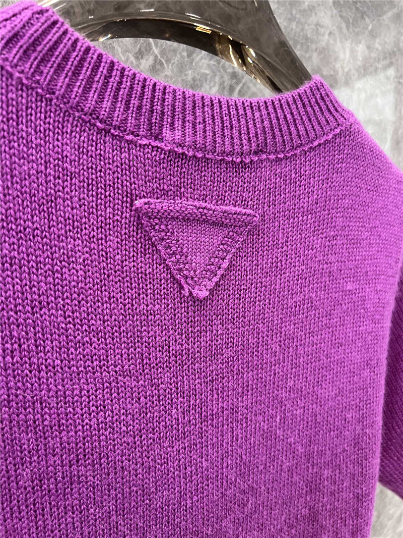 Pra*a wool short-sleeve top in purple