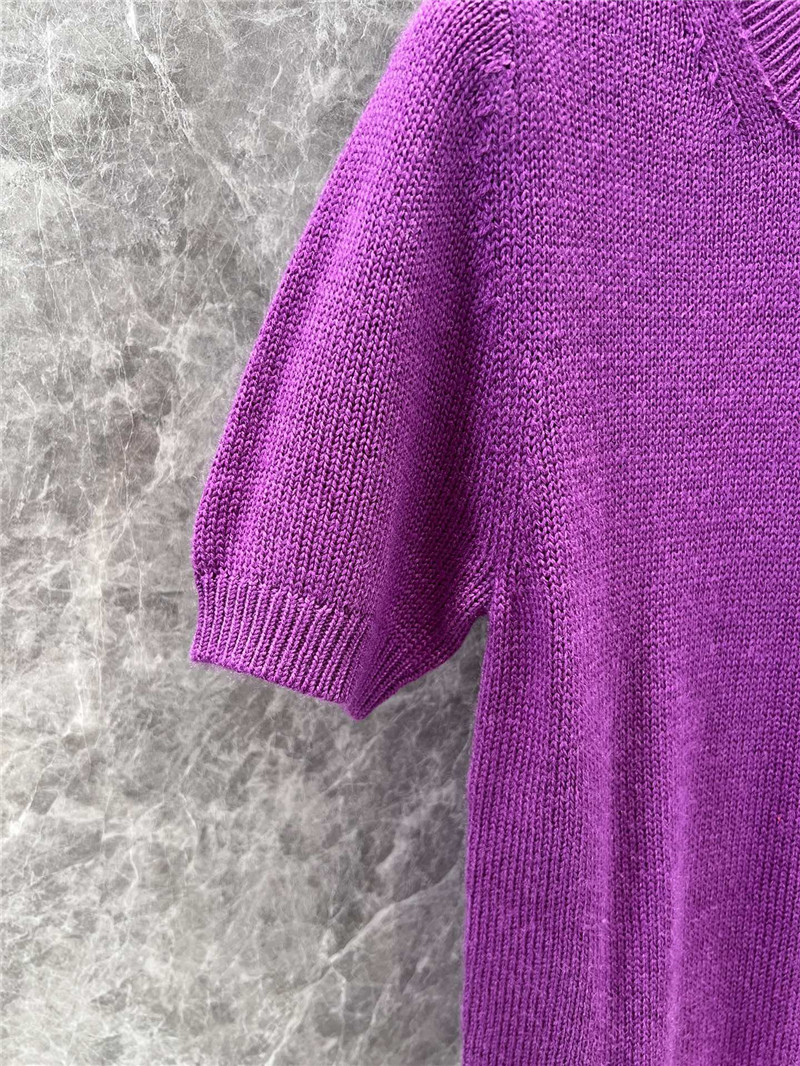 Pra*a wool short-sleeve top in purple