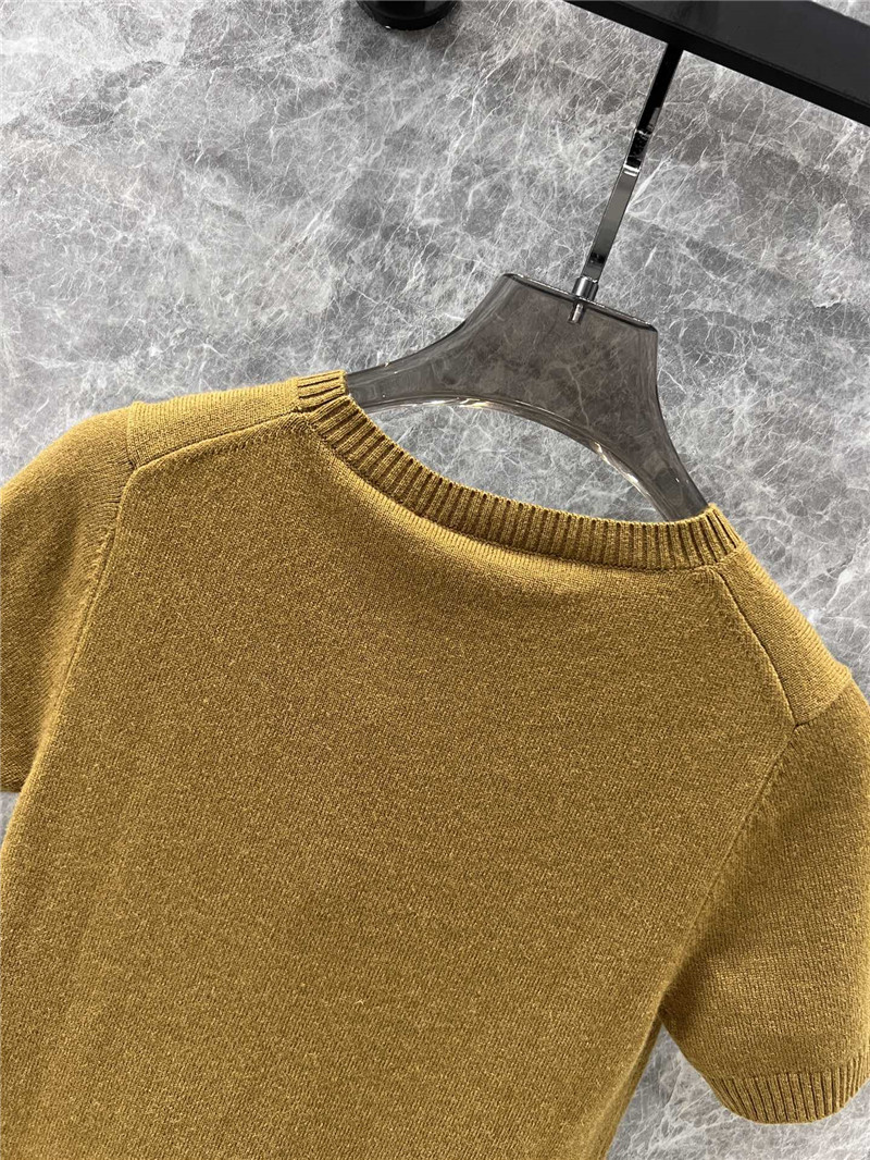 M1um1u knitted short-sleeved top