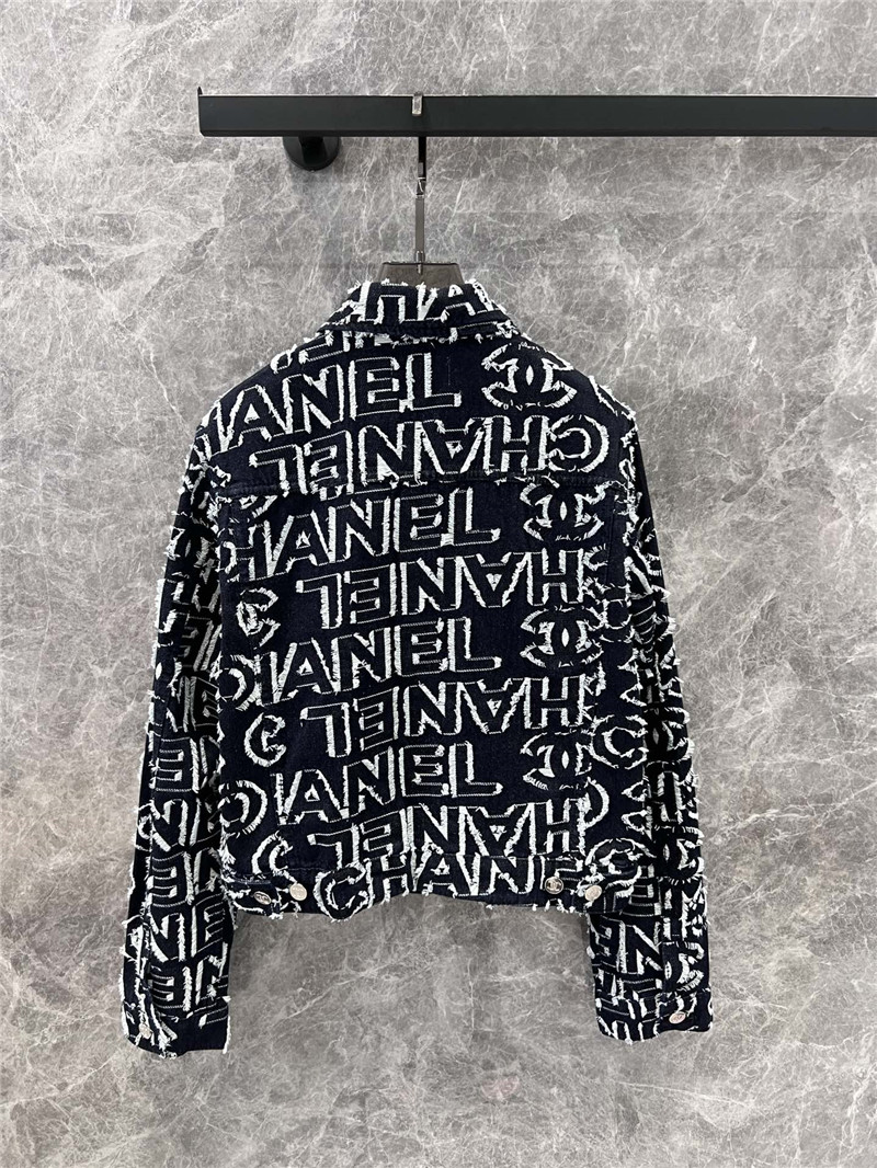 Ch**el monogram printed jacket in black