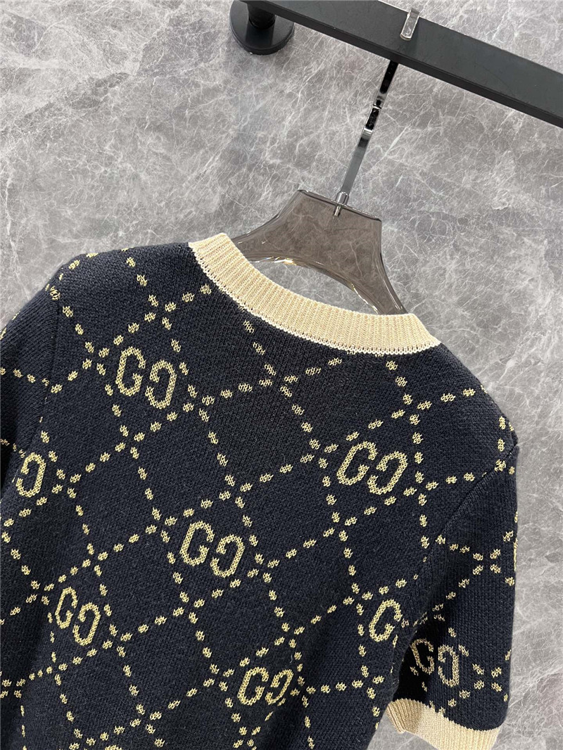 Gvc*1 gg wool bouclé jacquard dress in black