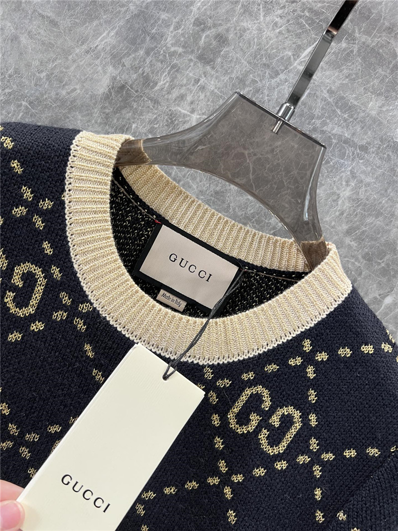 Gvc*1 gg wool bouclé jacquard dress in black