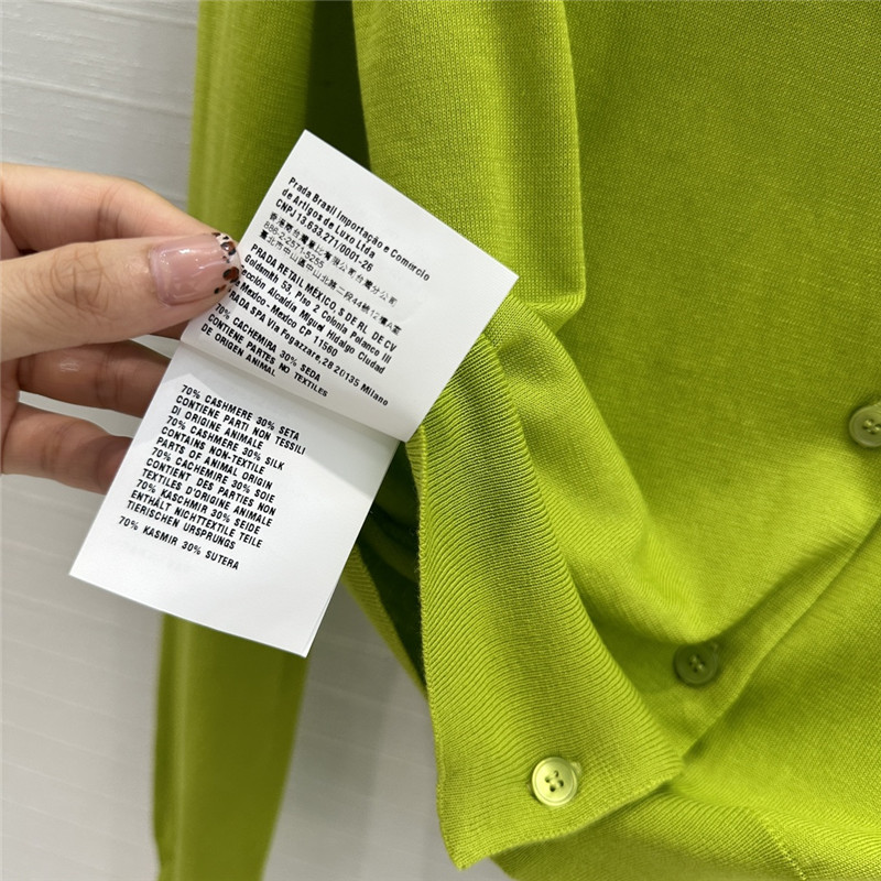 Miu Miu Green Cashmere/Silk Lapel Cardigan