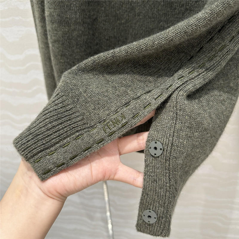 F**di grey cashmere turtleneck sweater