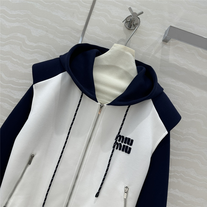 M1um1u color block sweatshirt suit