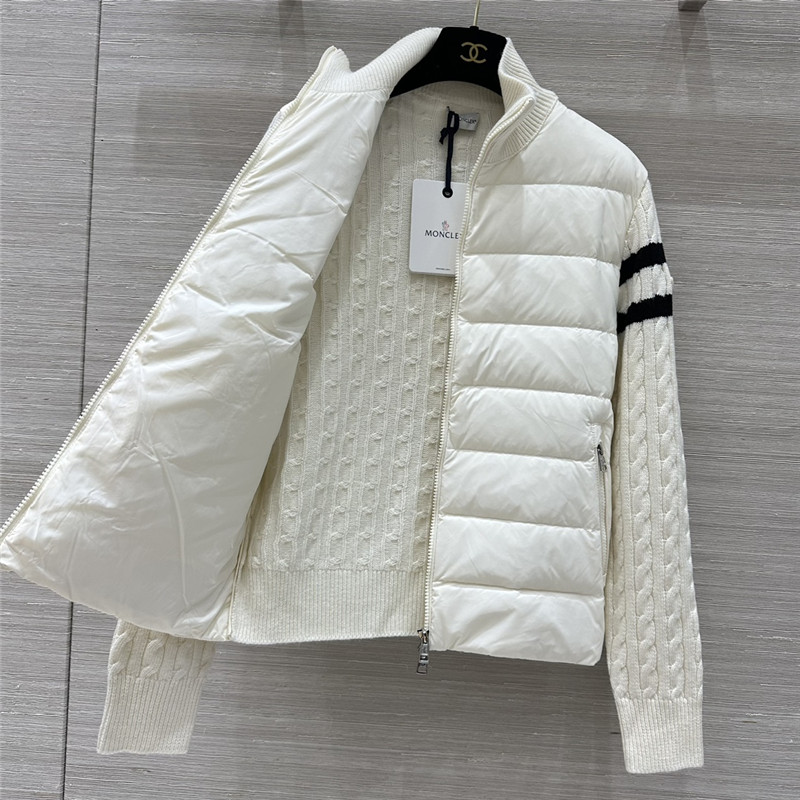 Moncler knitted patchwork down jacket