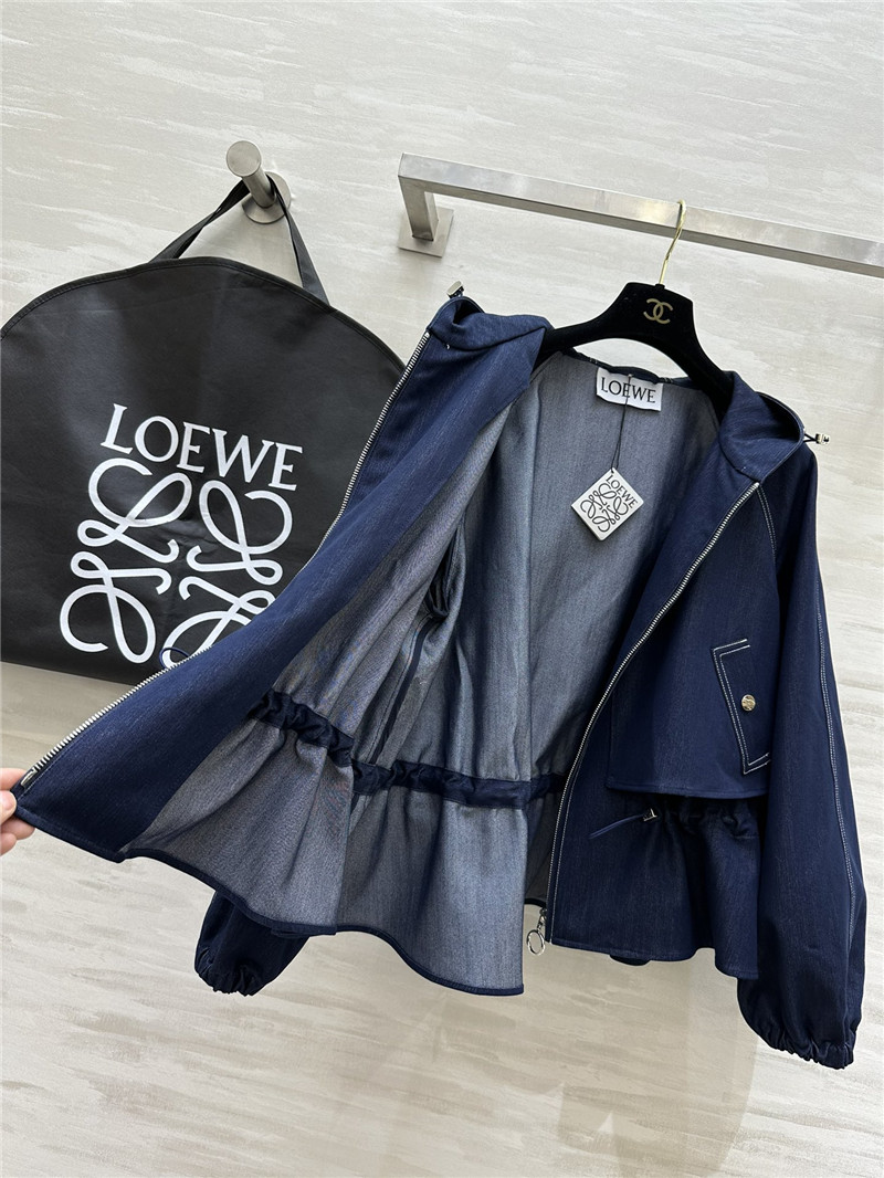 L0ew* hooded waist trench coat