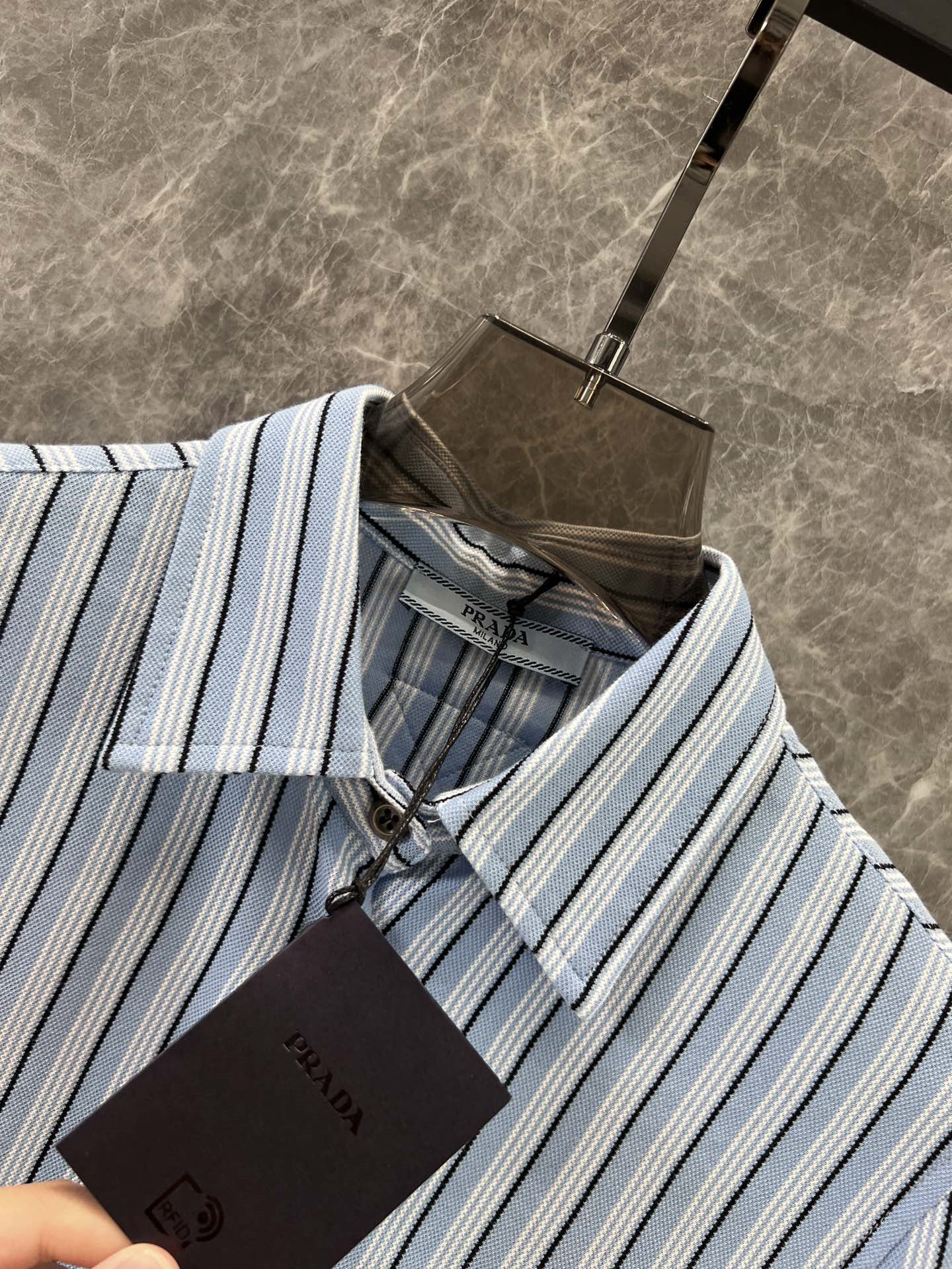 Pra*a striped long sleeve shirt