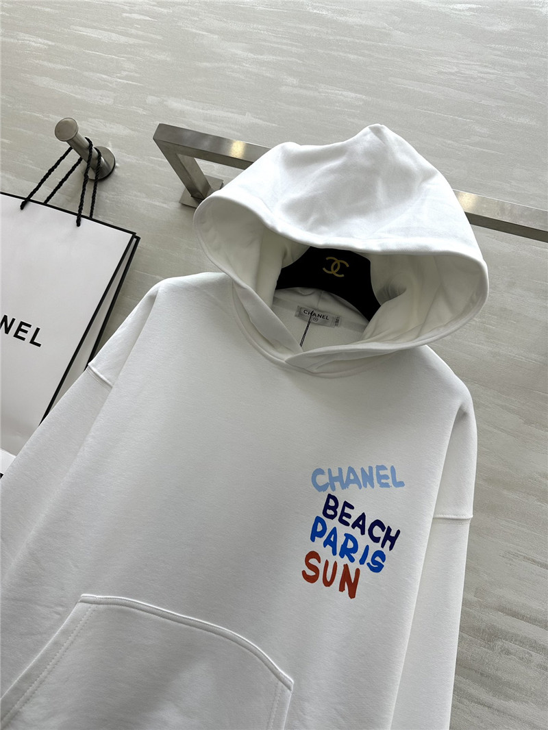 Ch**el letters cotton hoodie in white