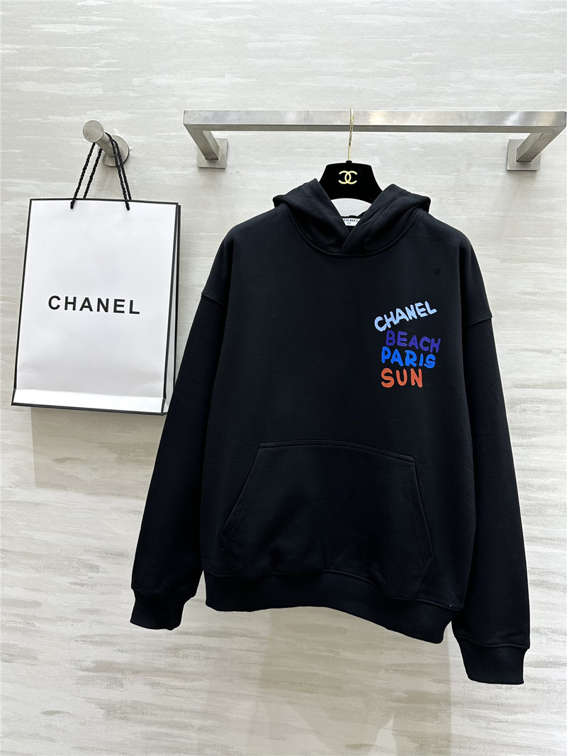 Ch**el letters cotton hoodie in black