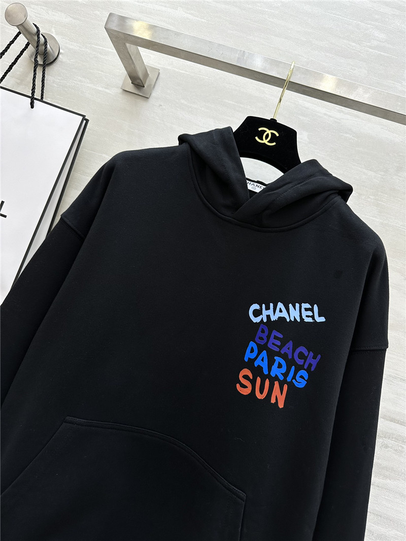 Ch**el letters cotton hoodie in black