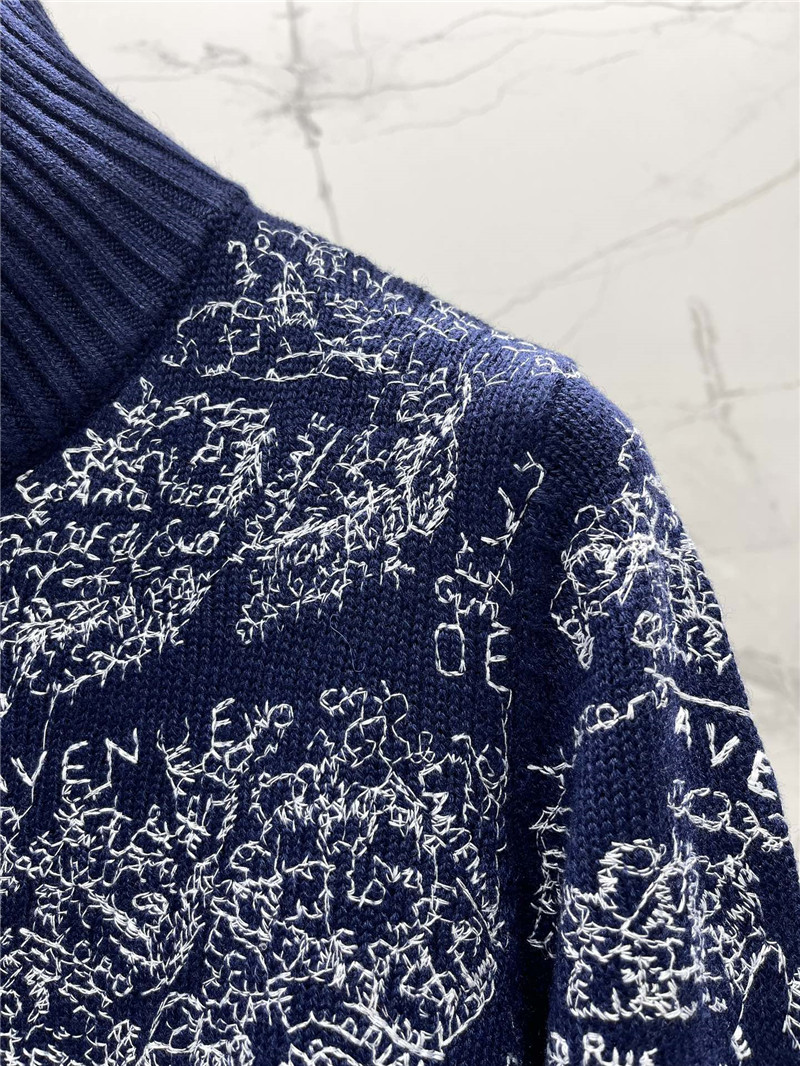 D10ralps mock-neck navy cardigan