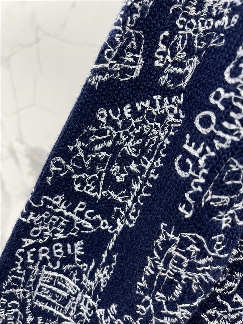 D10ralps mock-neck navy cardigan