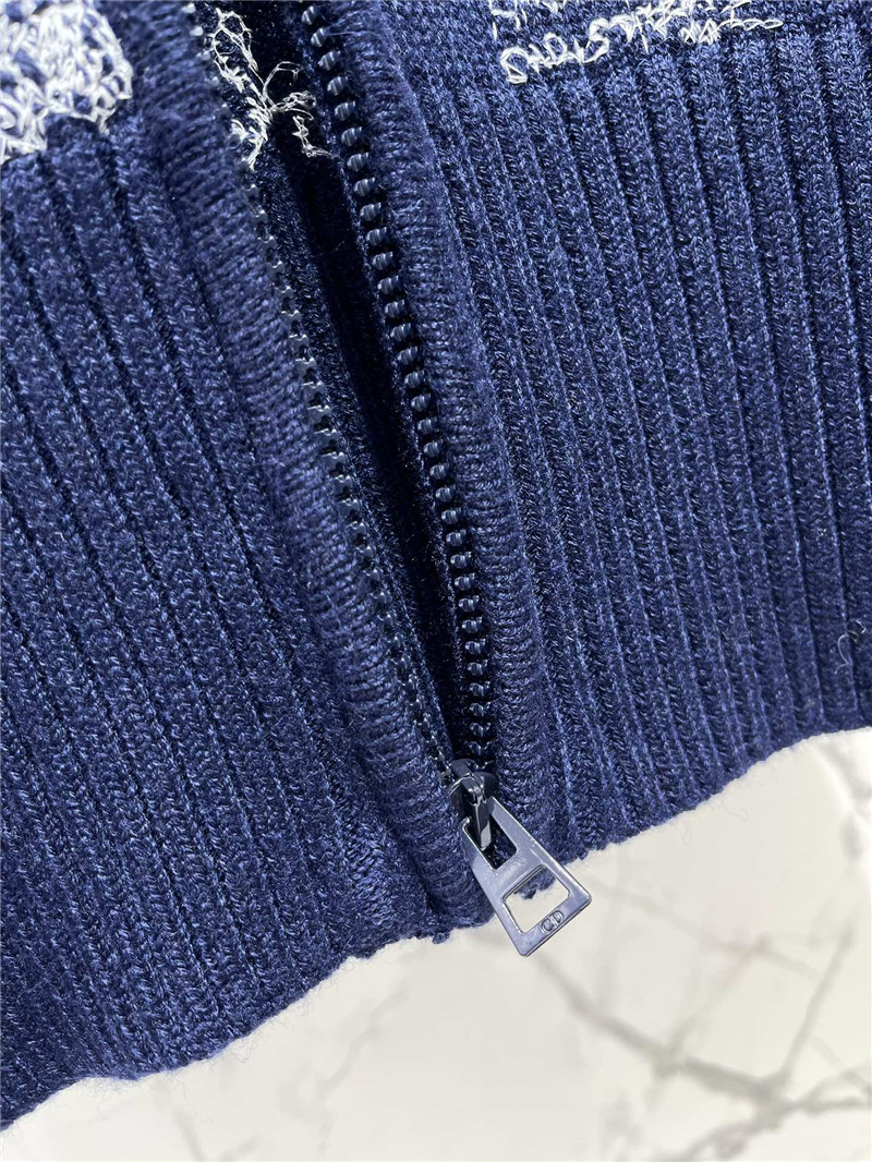 D10ralps mock-neck navy cardigan