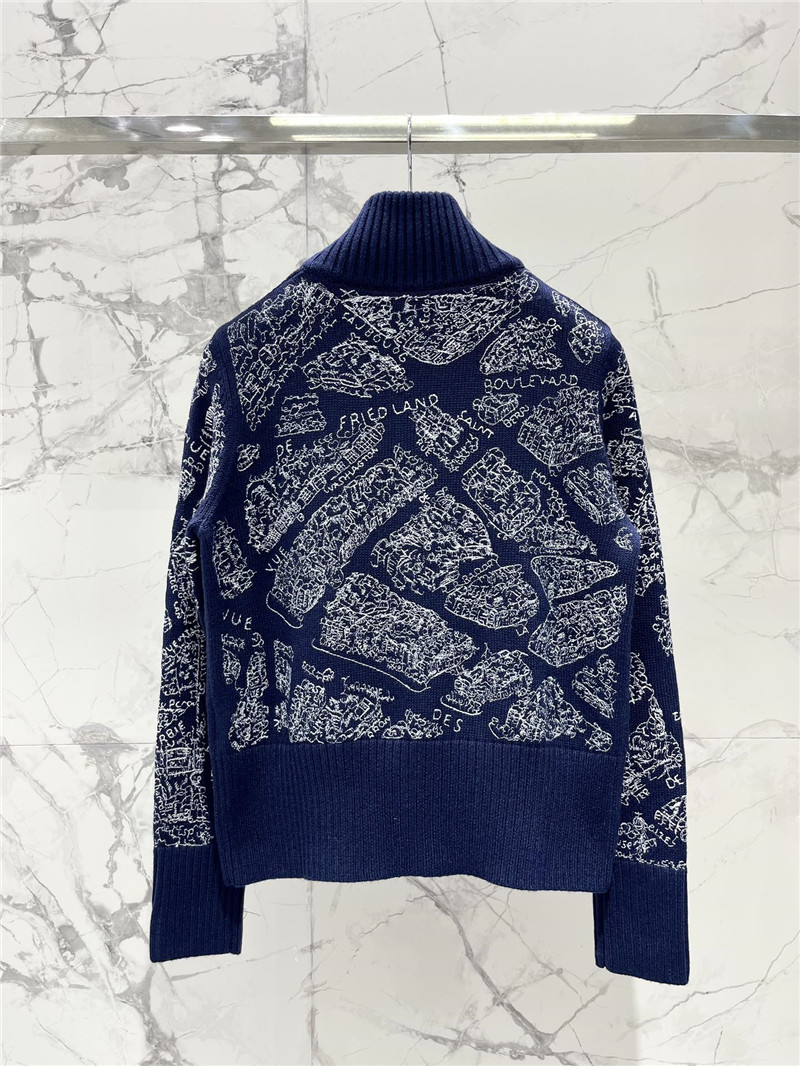 D10ralps mock-neck navy cardigan