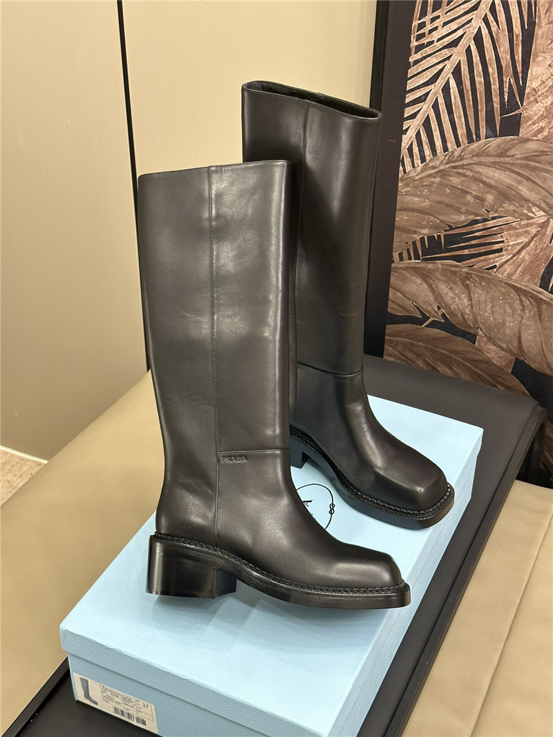Pra*a leather knee-high boots