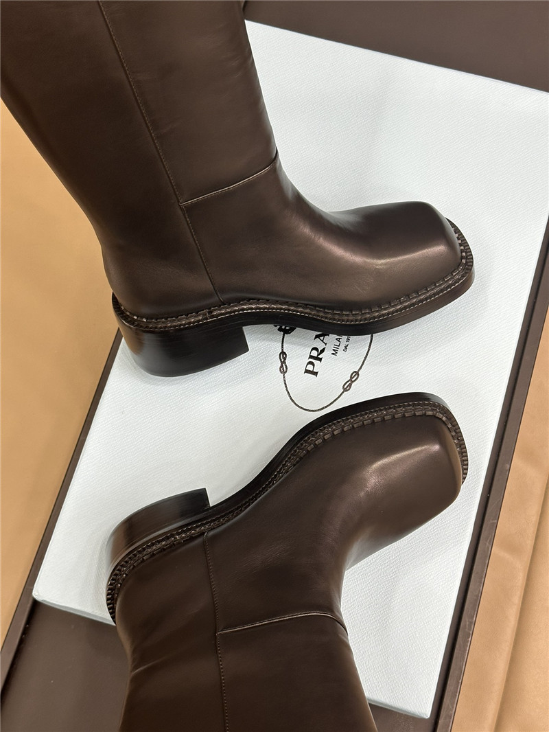 Pra*a leather knee-high boots