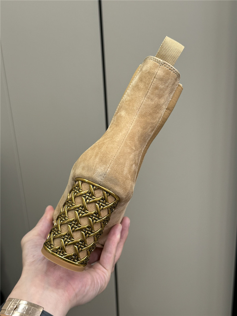 D10r beige suede goatskin icon heeled ankle boot