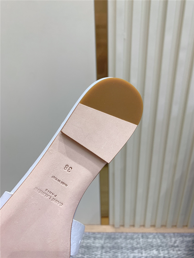 Y51 tribute mules in red ostrich leather