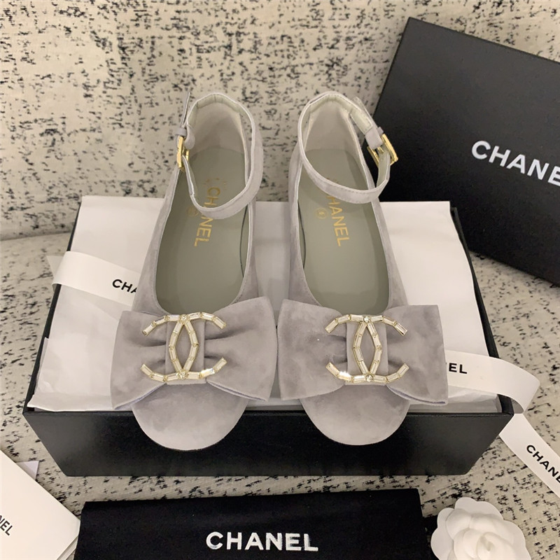 Ch**el mary janes grey velvet flats with strass & metal