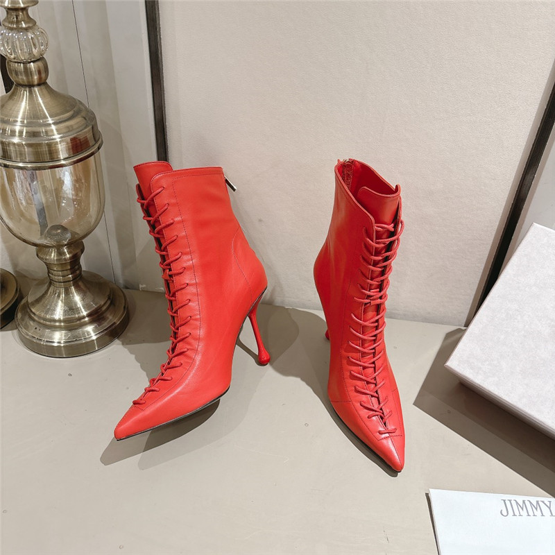 J1m*y Ch00 scarlett 95 red leather boots
