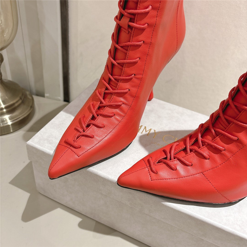 J1m*y Ch00 scarlett 95 red leather boots