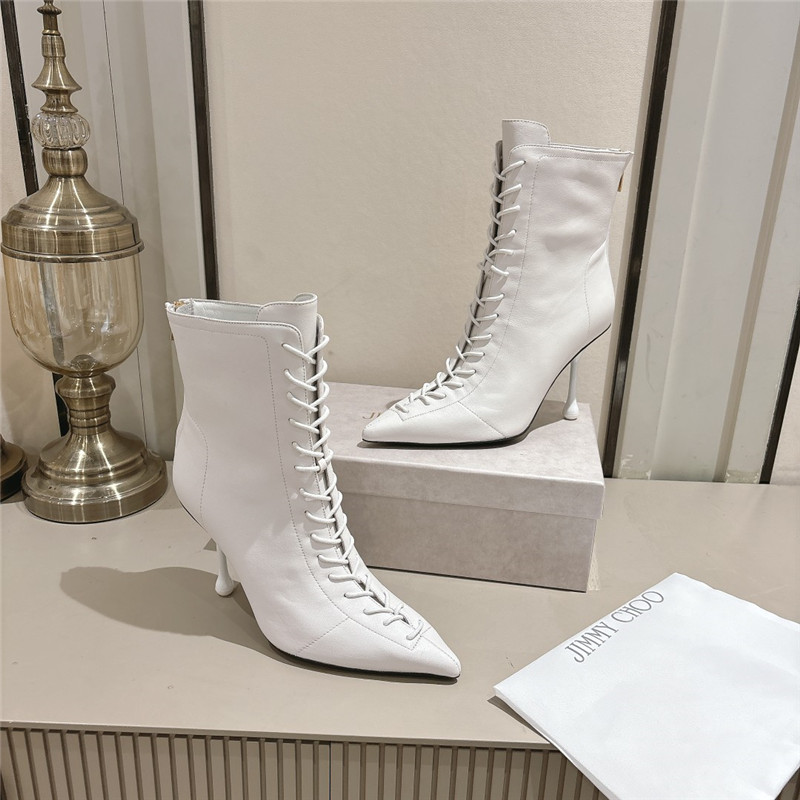 J1m*y Ch00 scarlett 95 white leather boots