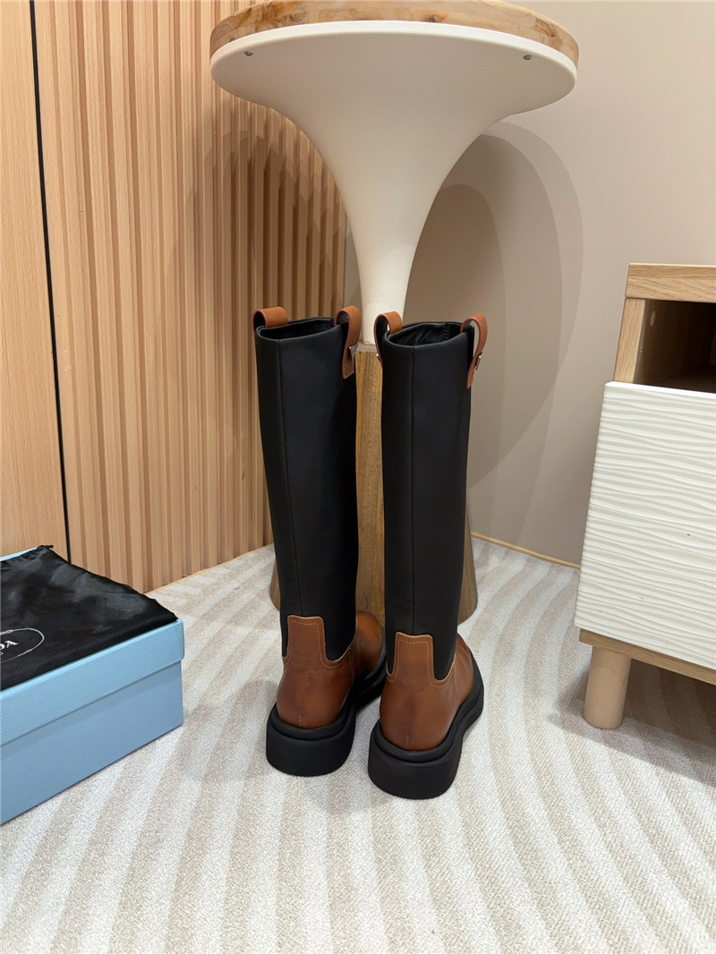 Pra*a re-nylon logo knee-high boots