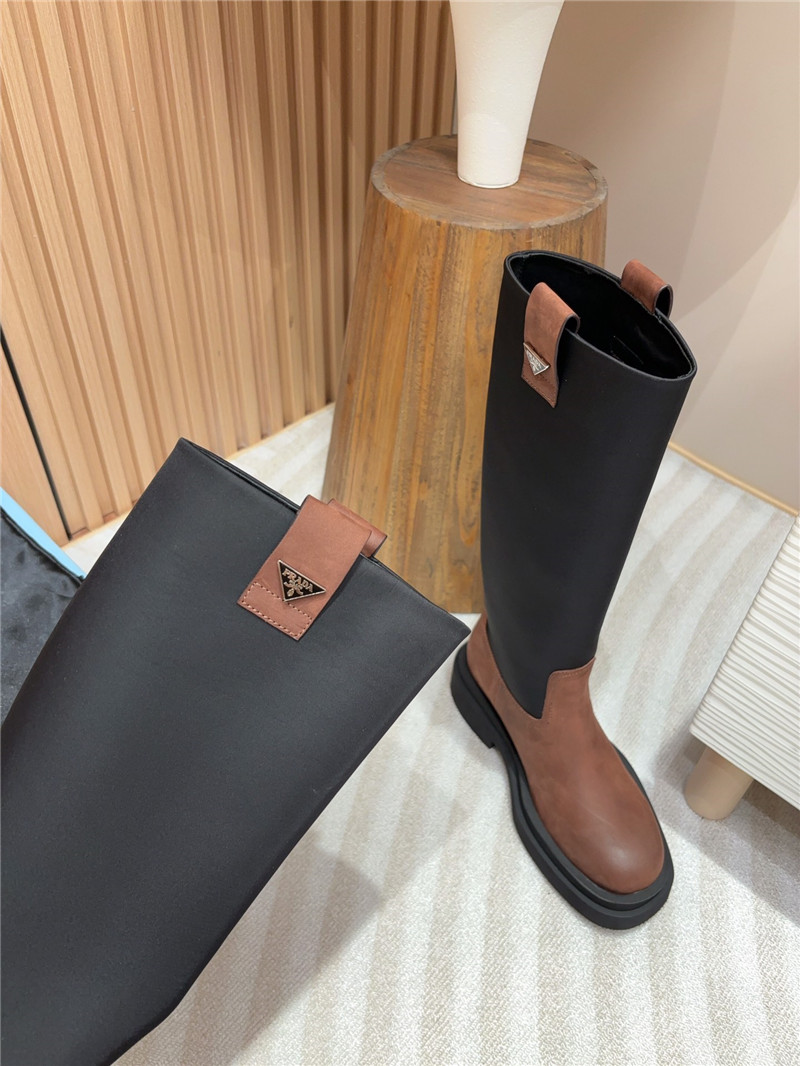 Pra*a re-nylon brown knee-high boots