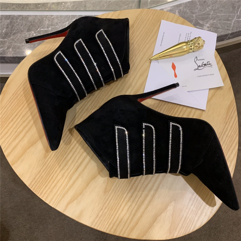 Chr1st1an louboutin triniboot crystal-embellished suede boots