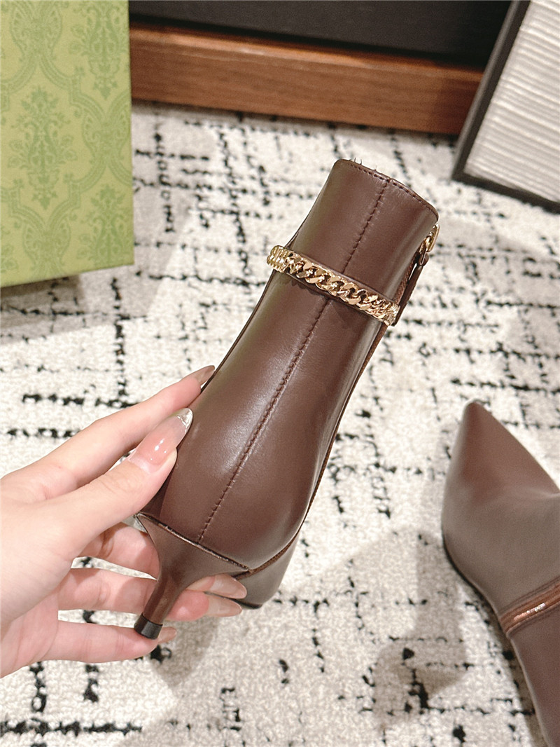 Gvc*1 brown pointed toe heeled ankle boots