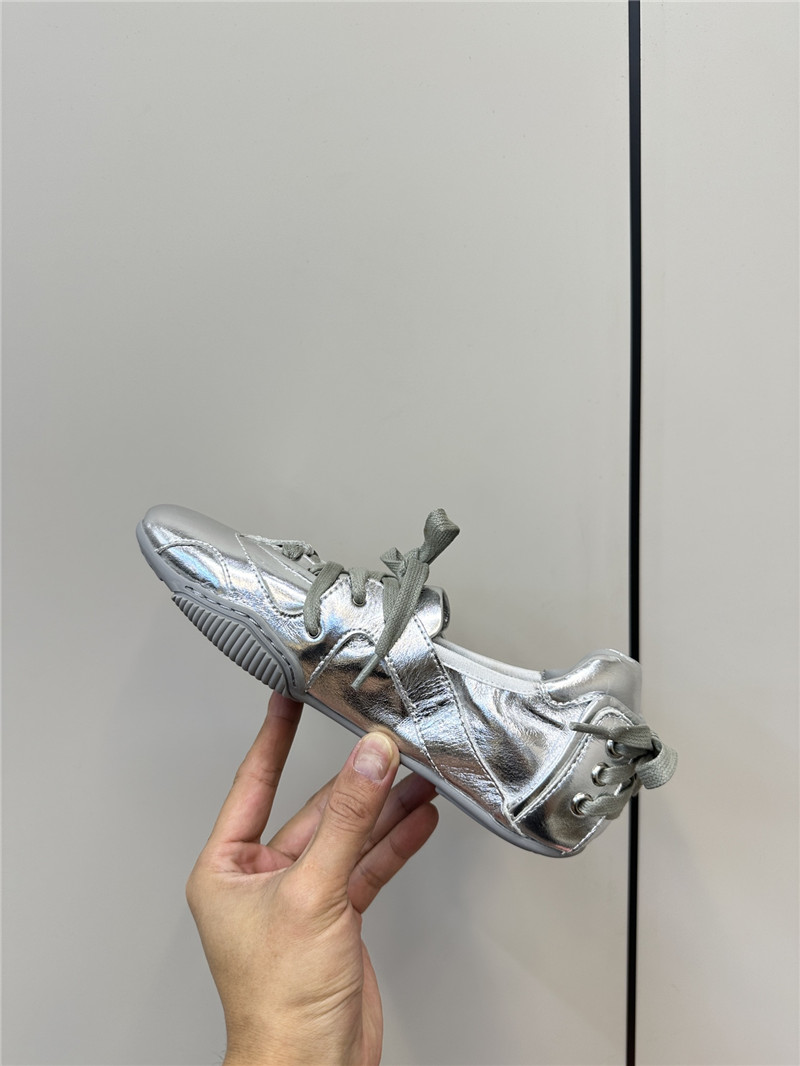 Acne Studios Silver Lace-up Leather Sneakers