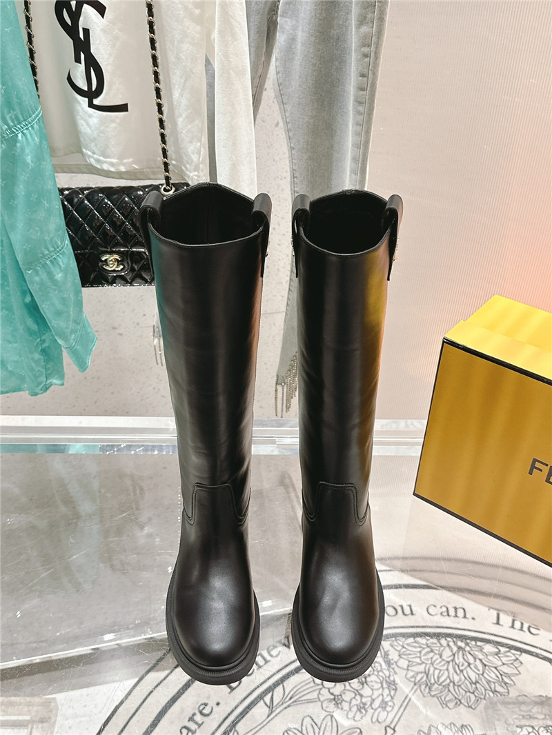 F**di filo black high knee boots