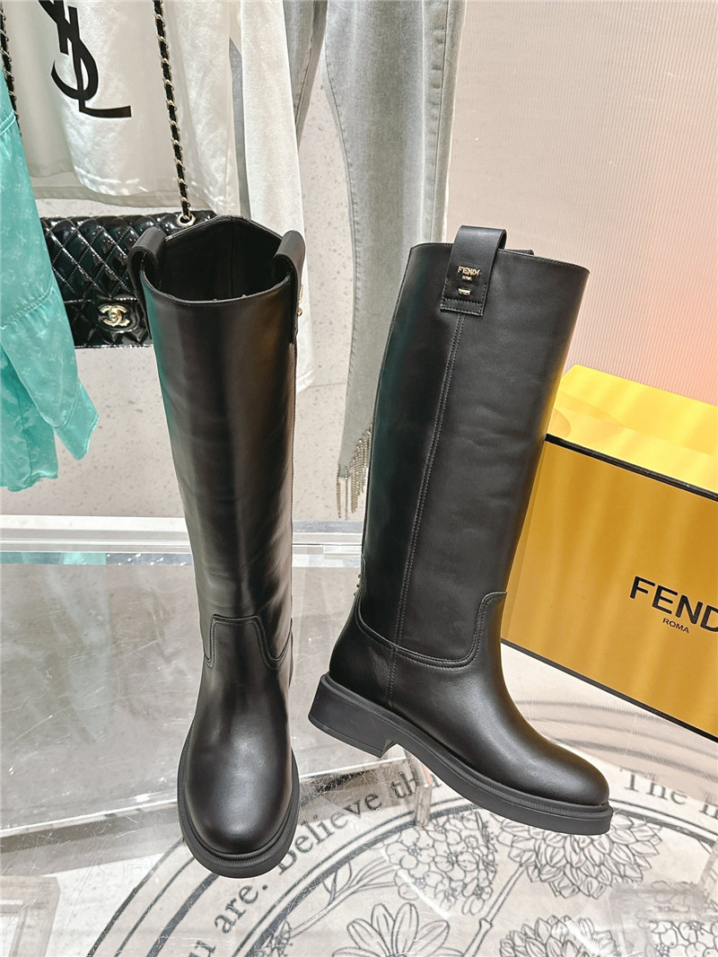 F**di filo black high knee boots