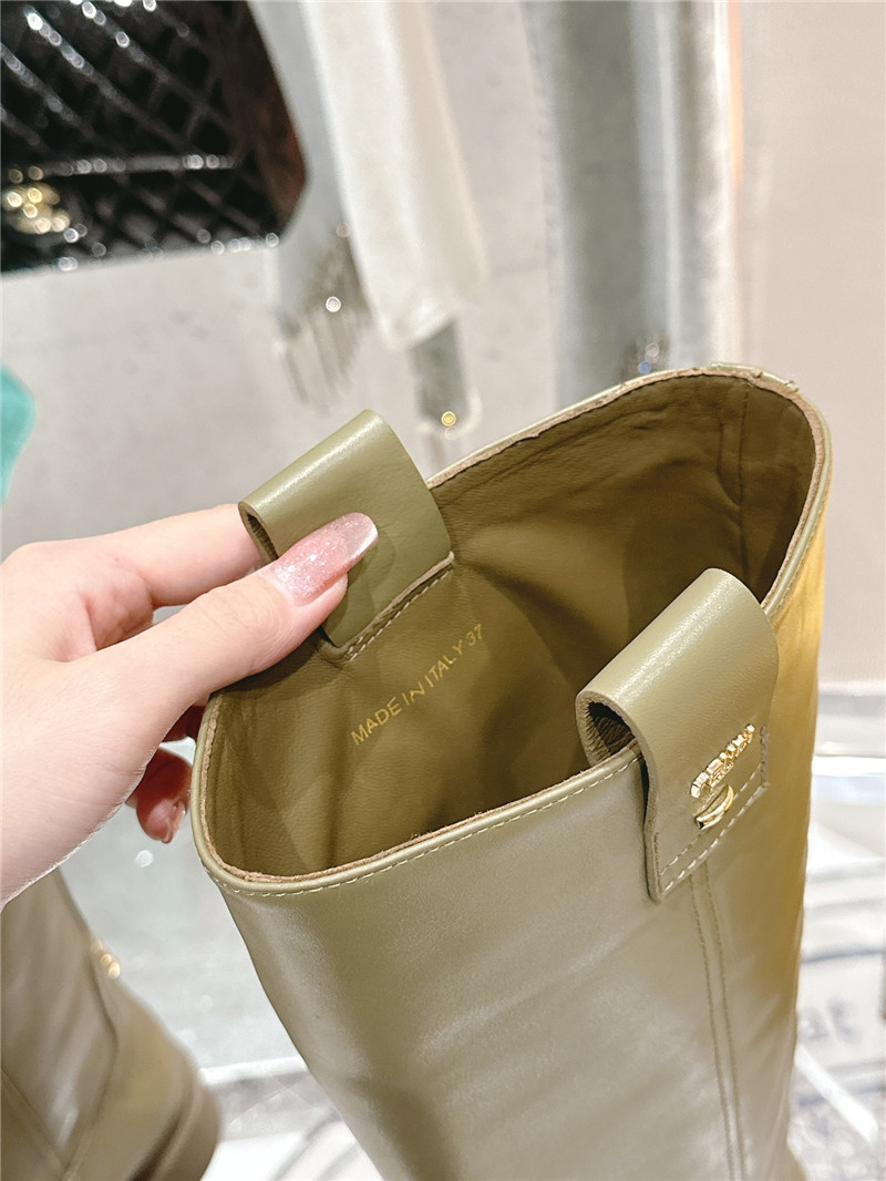 F**di filo green high knee boots