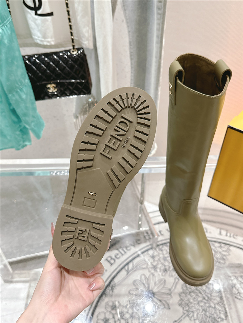 F**di filo green high knee boots